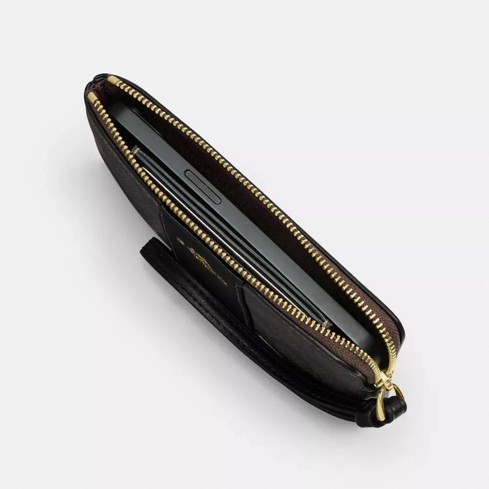 Coach Corner Zip Wristlet With Signature Canvas 3