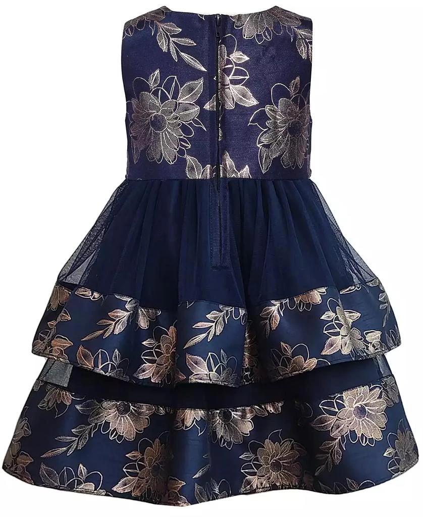 Bonnie Jean Little Girls Tiered Foiled Floral Party Dress 3