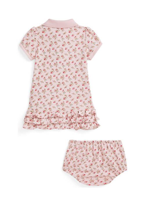 Ralph Lauren Lauren Childrenswear Baby Girls Floral Soft Cotton Polo Dress Bloomer