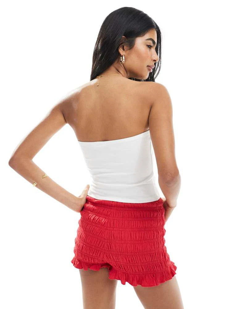 Miss Selfridge Miss Selfridge summer postcard print bandeau top in white 4