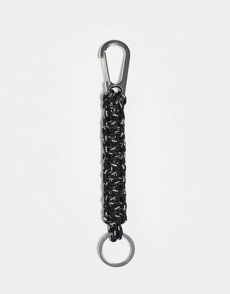 ASOS ASOS DESIGN festival braided keyring bag charm with o ring in silver tone 1
