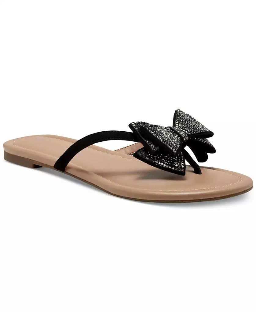INC International Women's Mabae Bow Flat Sandals, Created for Macy's 1