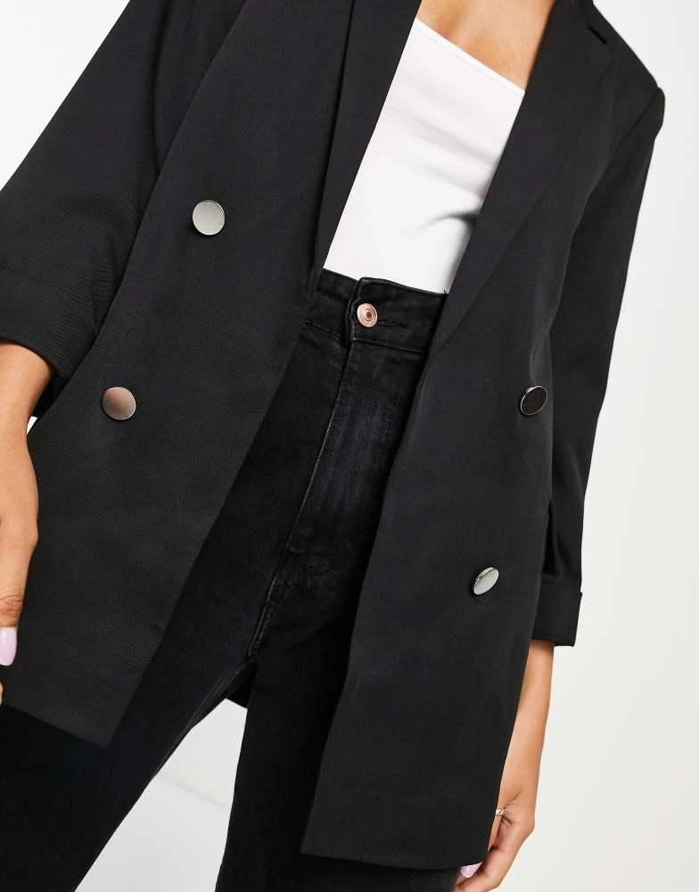 Stradivarius Stradivarius oversized blazer in black 3