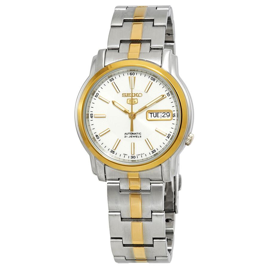 Seiko Series 5 Automatic White Dial Two-tone Men's Watch SNKL84