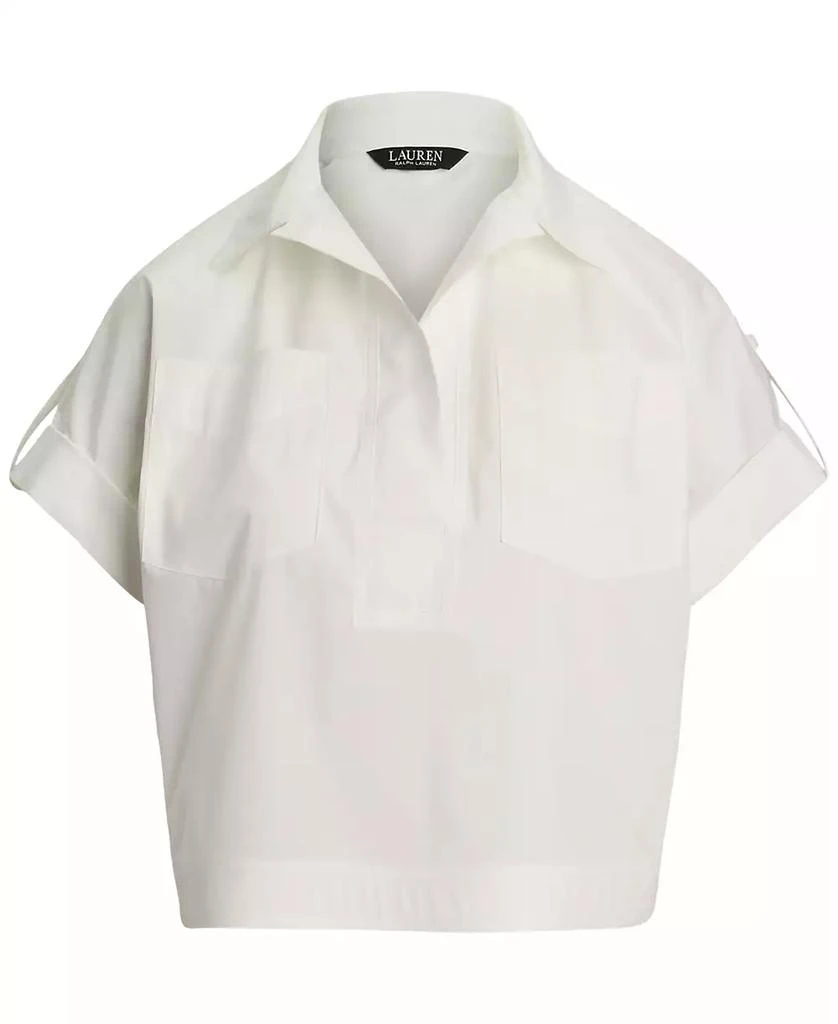 Ralph Lauren Women's Cotton-Blend Short-Sleeve Camp Shirt 5