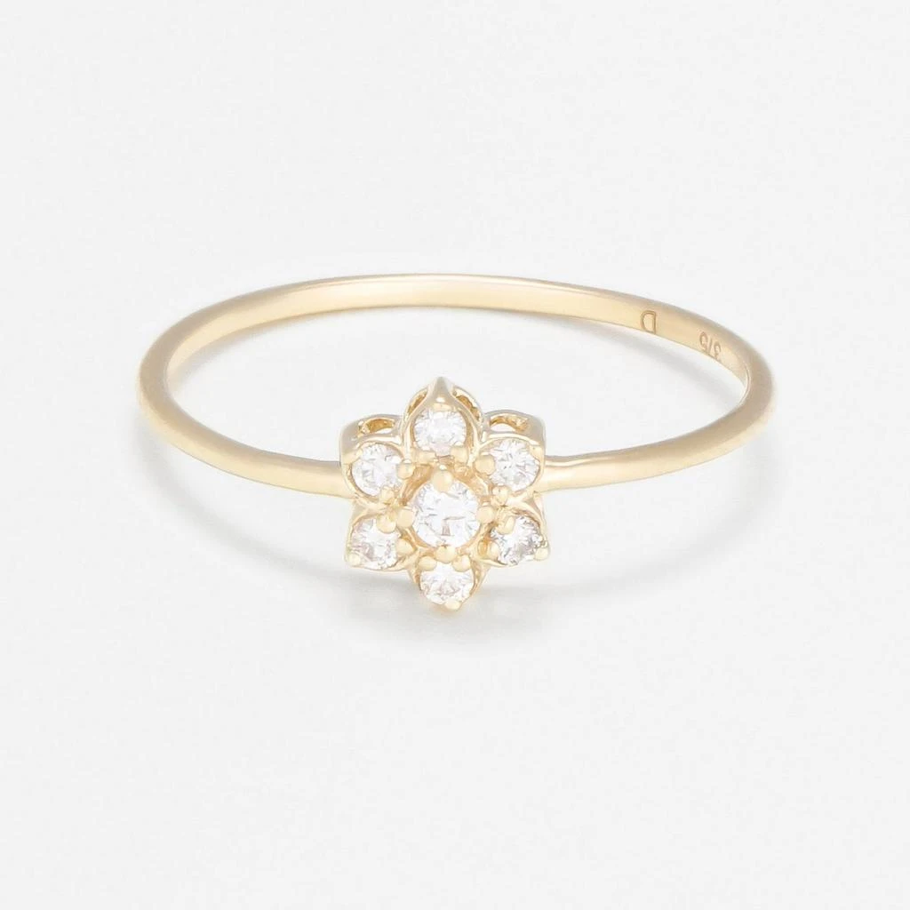 Atelier du Diamant Bague "Fleur De Diamant" D0,12/7 - Or Jaune 375/1000 1