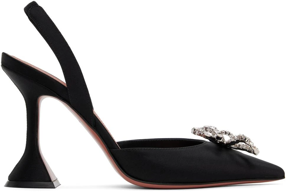 Amina Muaddi Black Rosie Sling Heels 1