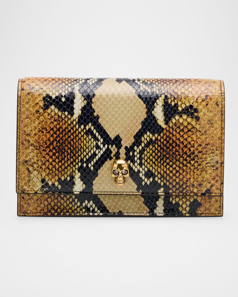 McQueen Small Skull Python-Embossed Crossbody Bag