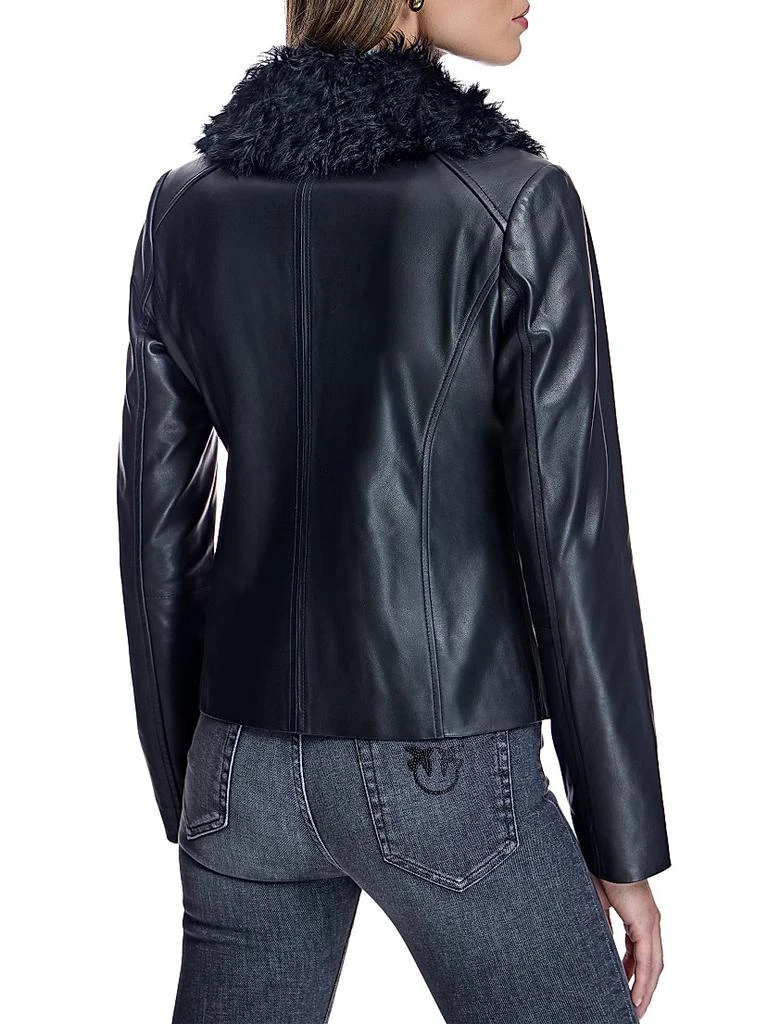 Maximilian Maximilian Leather Jacket with Lamb Collar 3
