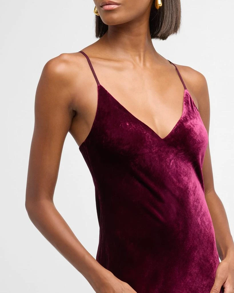 L'Agence Seridie Velvet Mid-Length Slip Dress 5