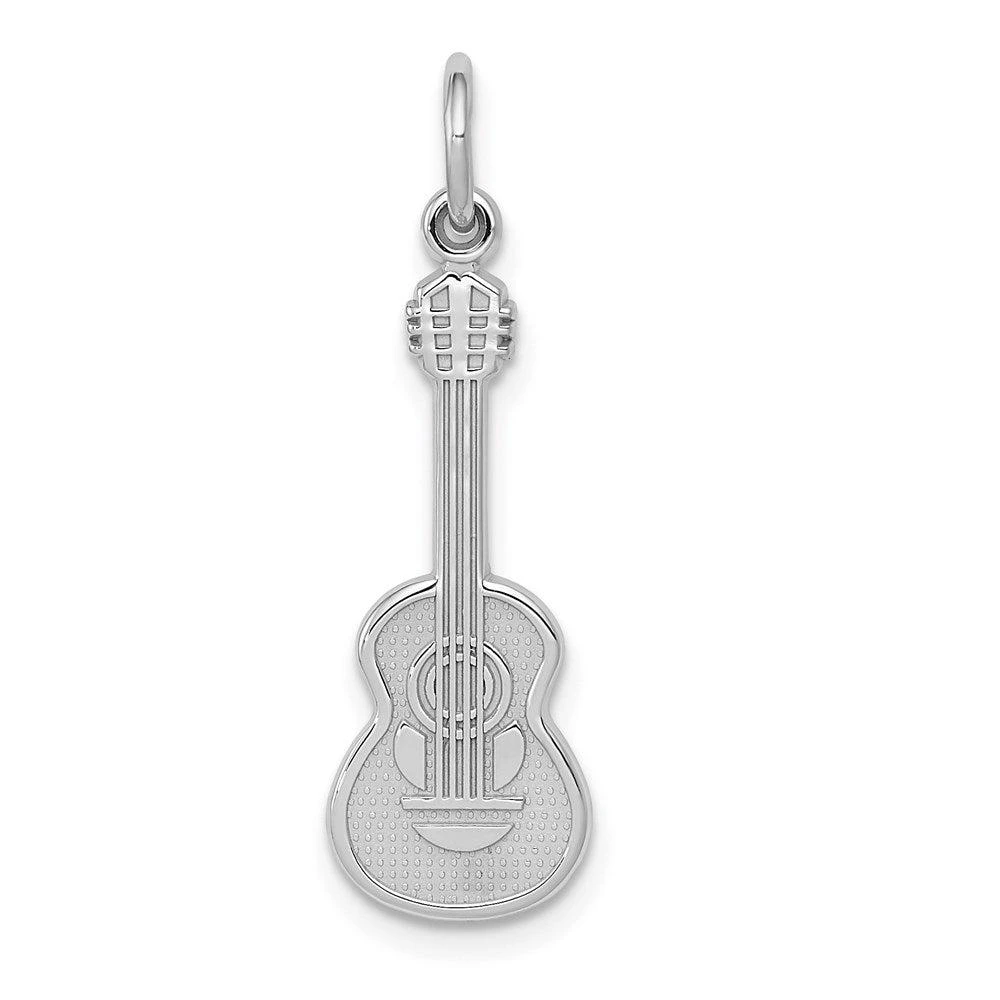 Diamond2Deal 14k White Gold Acoustic Guitar Charm Pendant