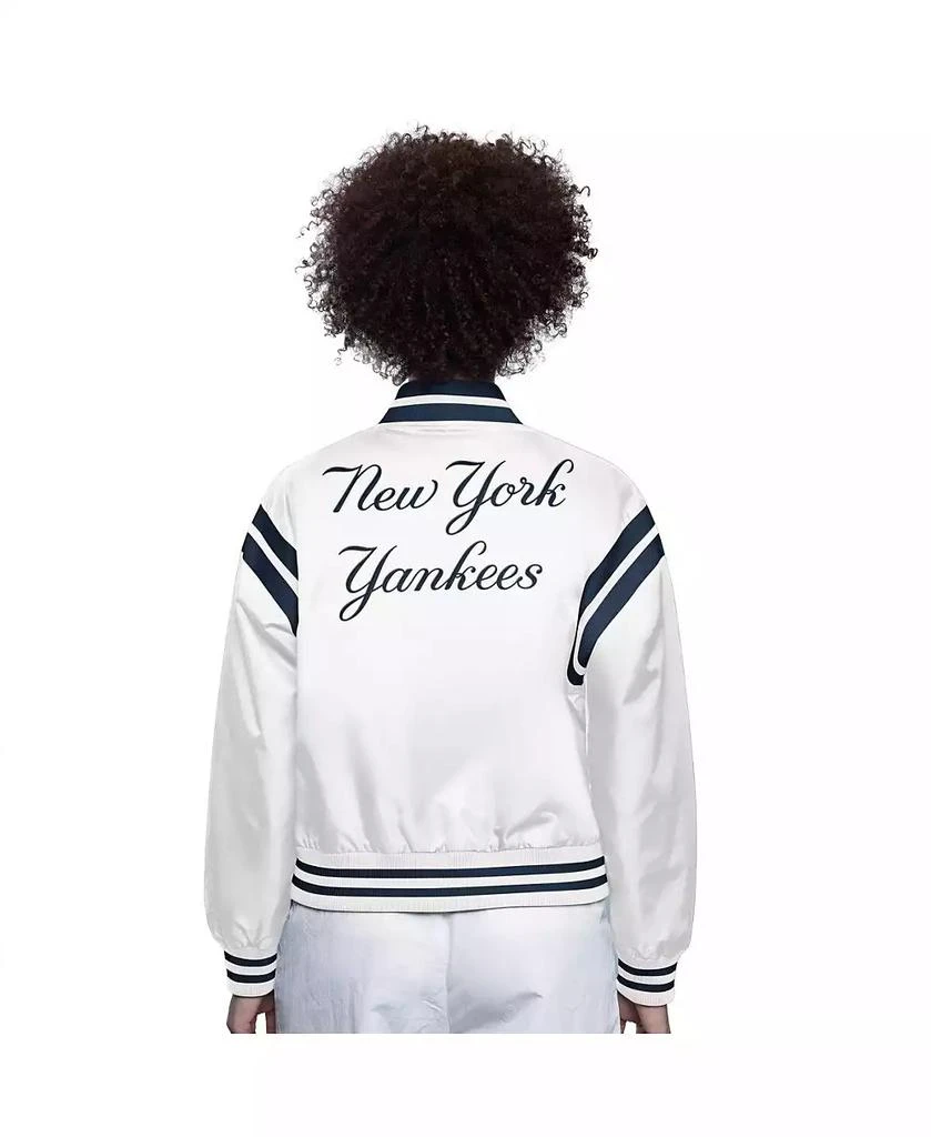 Starter Women's White New York Yankees Full Count Full-Snap Varsity Jacket 2