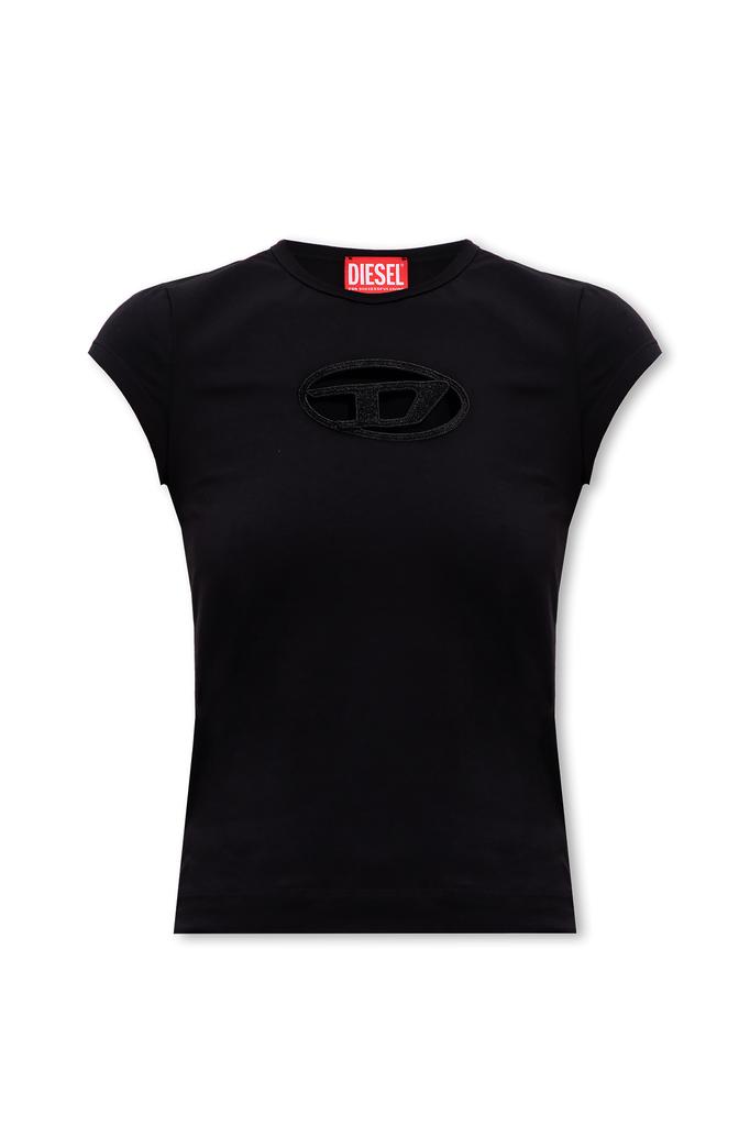 DIESEL ★ T-Angie-P1 Tシャツ T-ANGIE Woman: Cotton T-shirt with cut-out D logo | Diesel