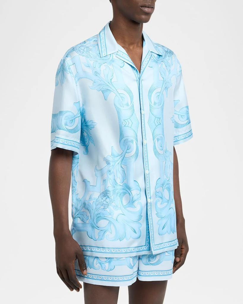 Versace Men's Silk Barocco Short-Sleeve Shirt 4