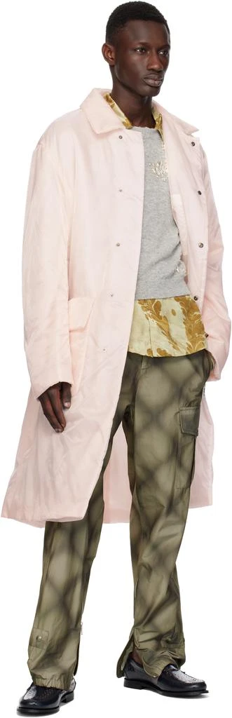 Dries Van Noten Pink Loose Fit Mac Coat 4