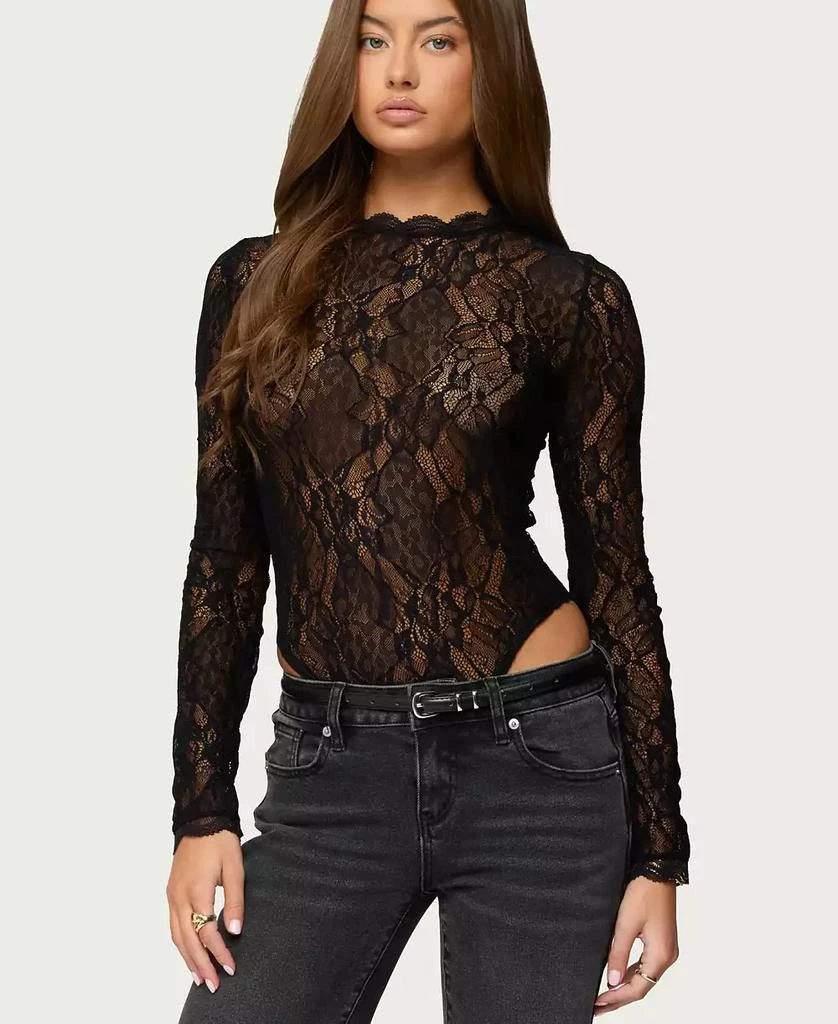 Edikted Women
s Rosalinda Sheer Lace Bodysuit