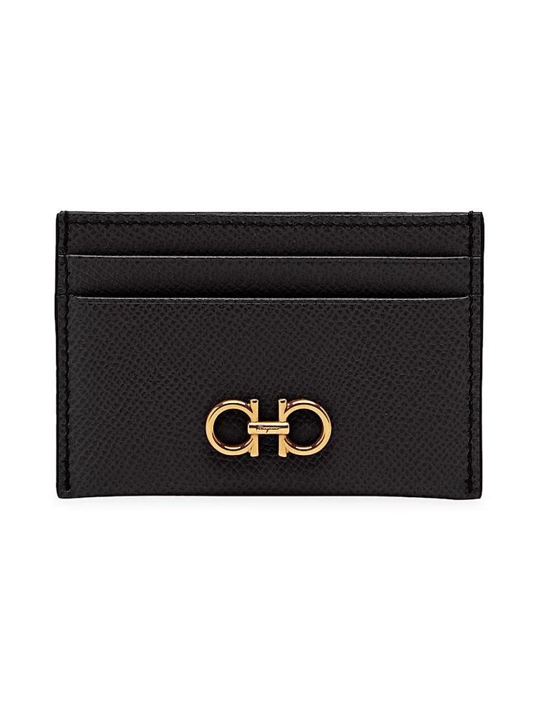 Salvatore Ferragamo Gancini Leather Card Case