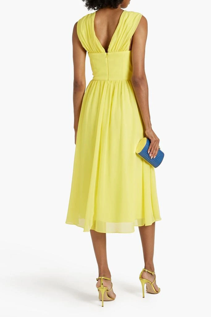Badgley Mischka Pleated chiffon midi dress 3