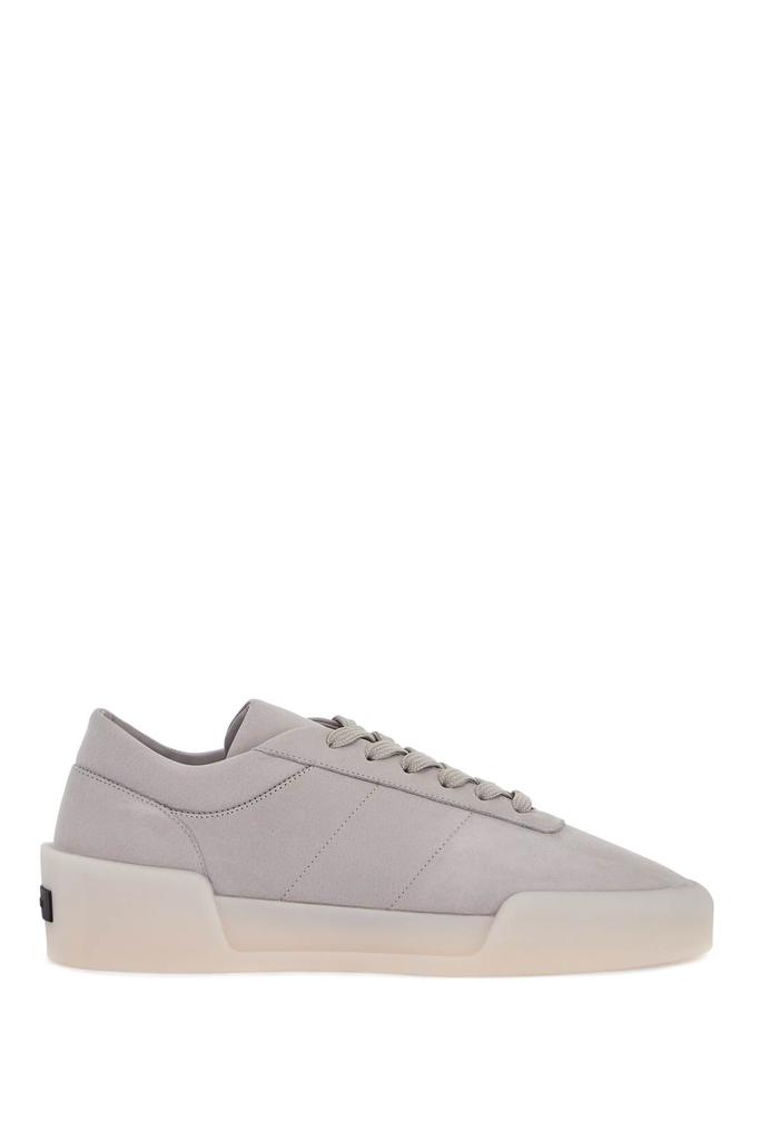 Fear of god low top sneakers aerobic light gray leather with velcro closure