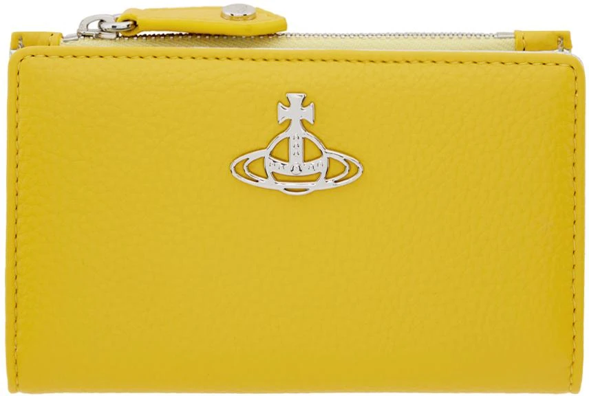 Vivienne Westwood Yellow Re-Vegan Slim Flap Card Holder 1