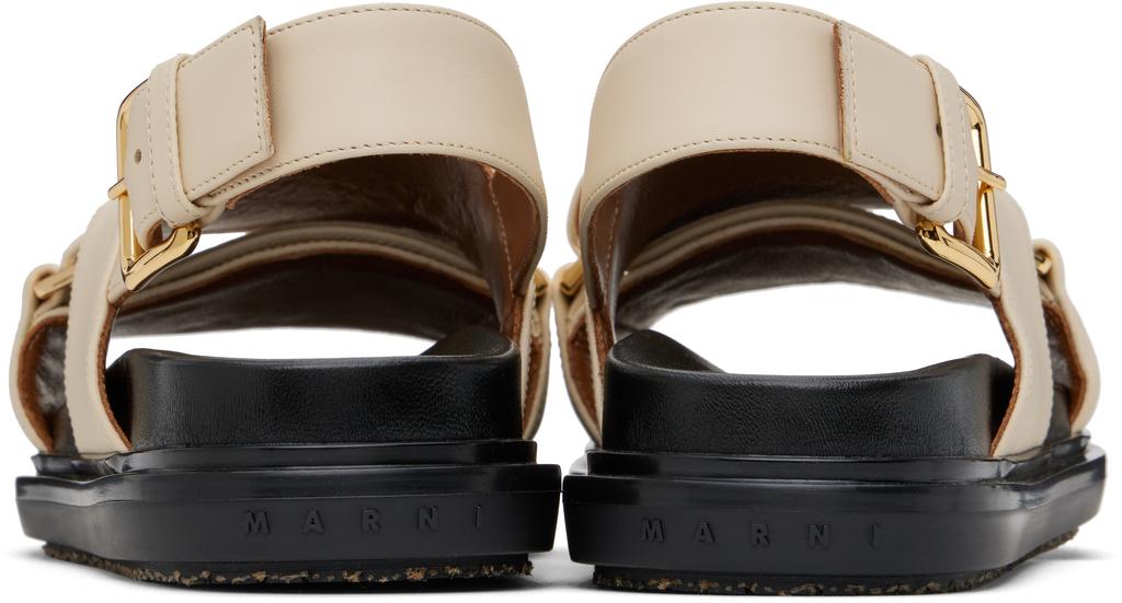 Marni Off-White Leather Fussbett Sandals