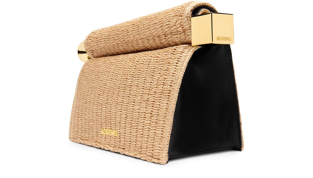 人気！JACQUEMUS ベージュ＆ブラック'The Rond Carre' ポーチ 人気！JACQUEMUS ベージュ＆ブラック'The Rond Carre' ポーチ