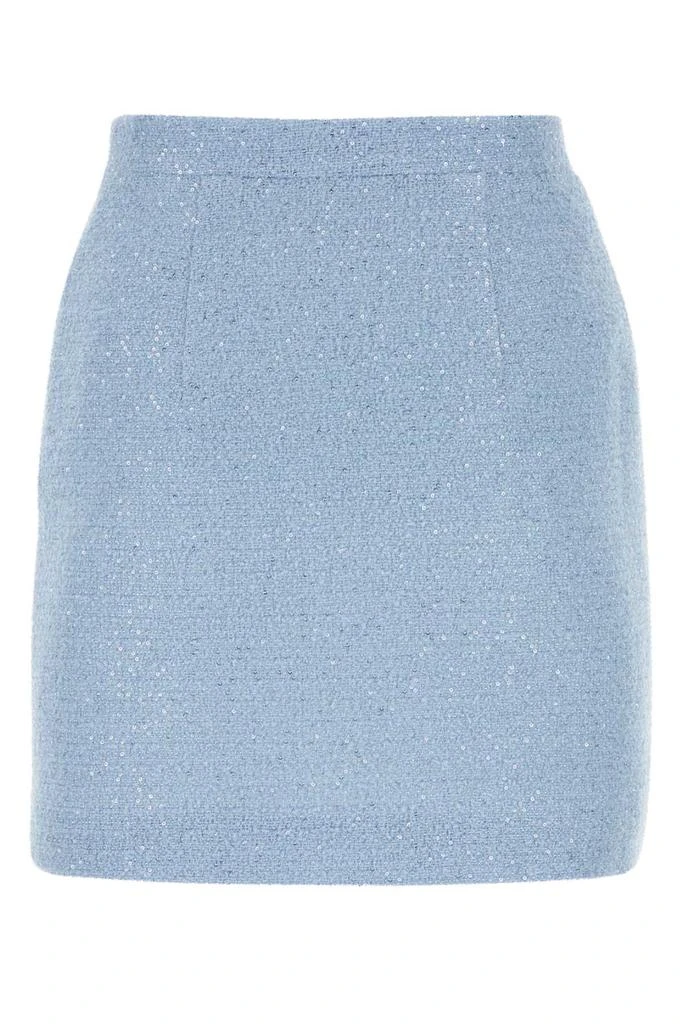 Alessandra Rich Light-blue Tweed Mini Skirt 2