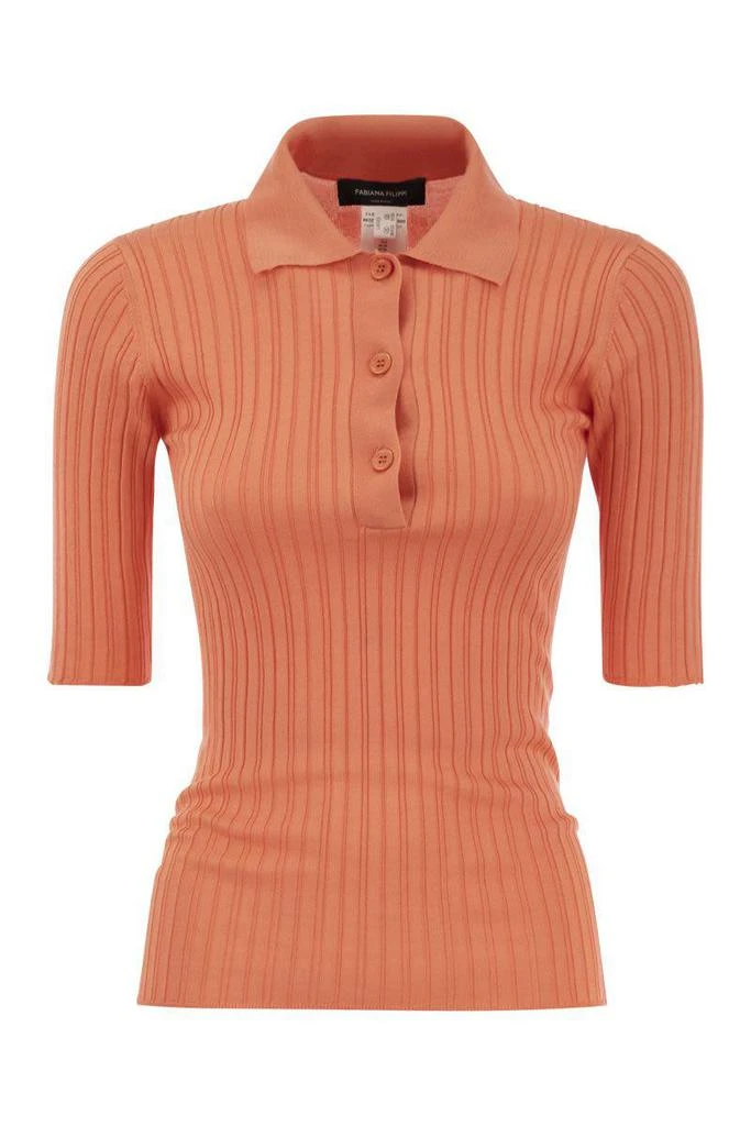 Fabiana Filippi Fabiana Filippi Silk And Cotton Blend Polo Shirt 1