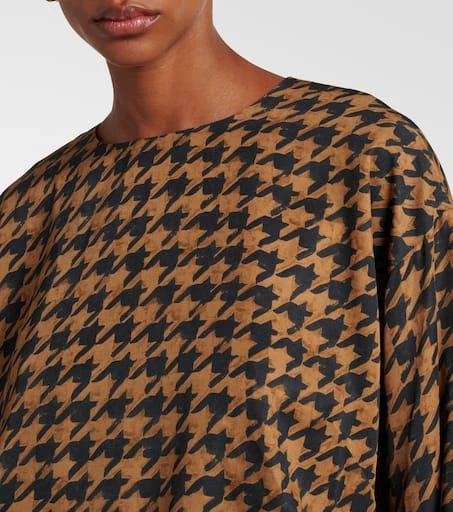 Dries Van Noten Houndstooth satin blouse 4