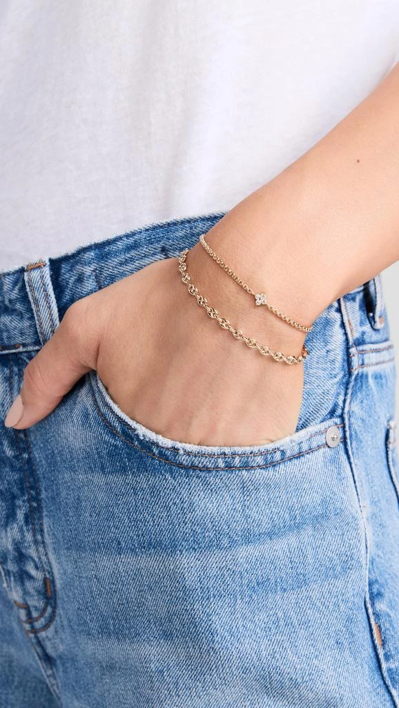 Zoe Chicco 14k Gold Quad Prong Set Chain Bracelet 2