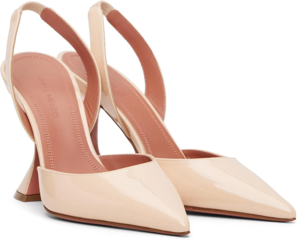 Amina Muaddi Beige Holli Sling 95 Heels 4