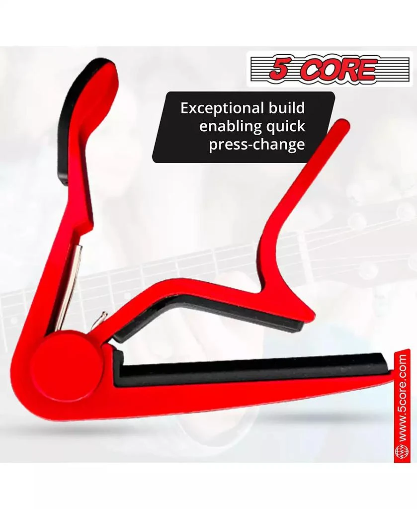 5 Core 5Core Capo Acoustic Electric Guitar 6 String Kapo Clip For Banjo Mandolin Ukulele  - CAPO RED 5