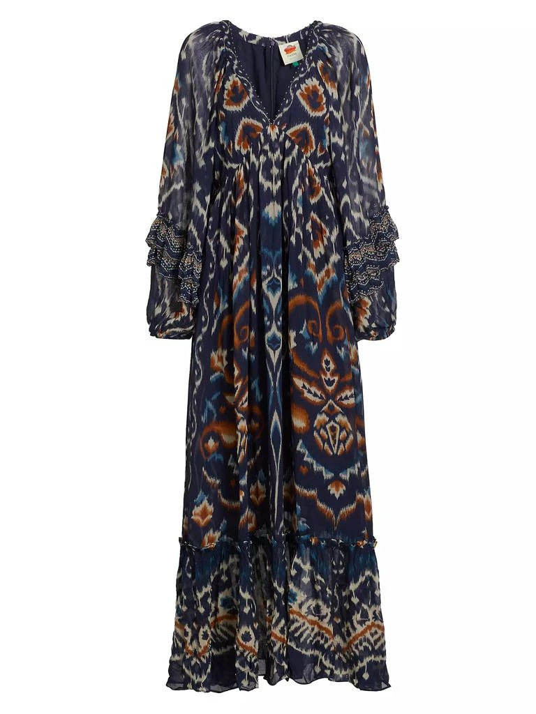 Farm Rio Pineapple Ikat-Inspired Maxi Dress 1