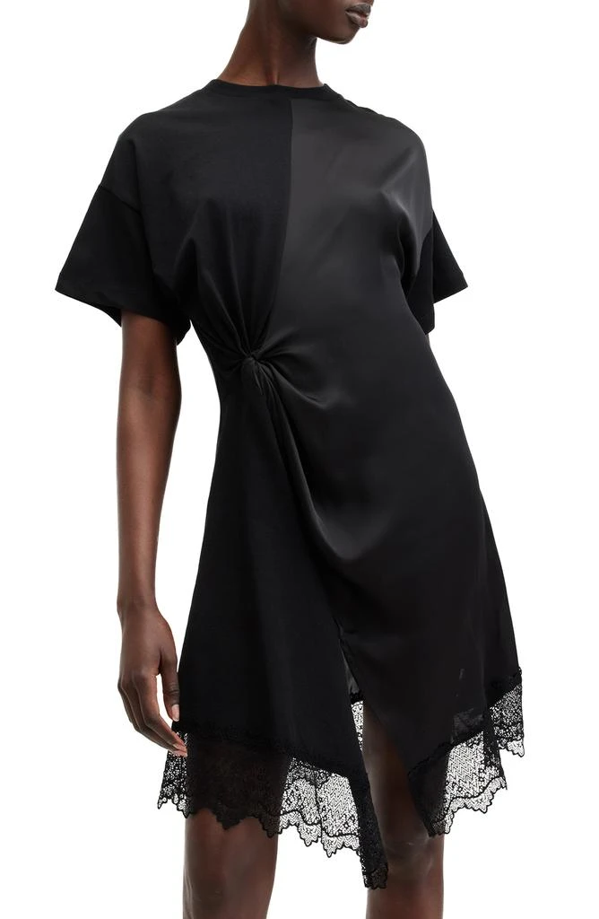 ALL SAINTS Lana Mixed Media Lace Trim T-Shirt Minidress 7