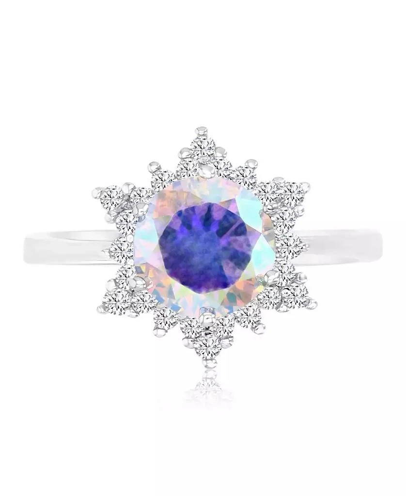 Macy
s Aurora Borealis (3.39 ct. t.w.) 
Cubic Zirconia (3.392 ct. t.w.) Halo Solitaire Engagement Ring