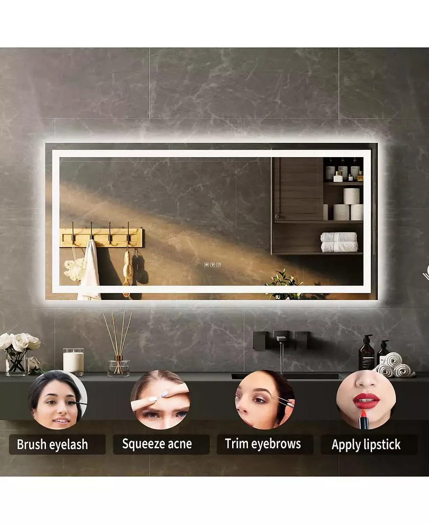 Homfan LED Bathroom Mirror with Lights, Front Lit + Backlit Vanity Mirror for Wall, Dimmable Lighted Bathroom Vanity Mirror, Anti-Fog, Memory Function 6