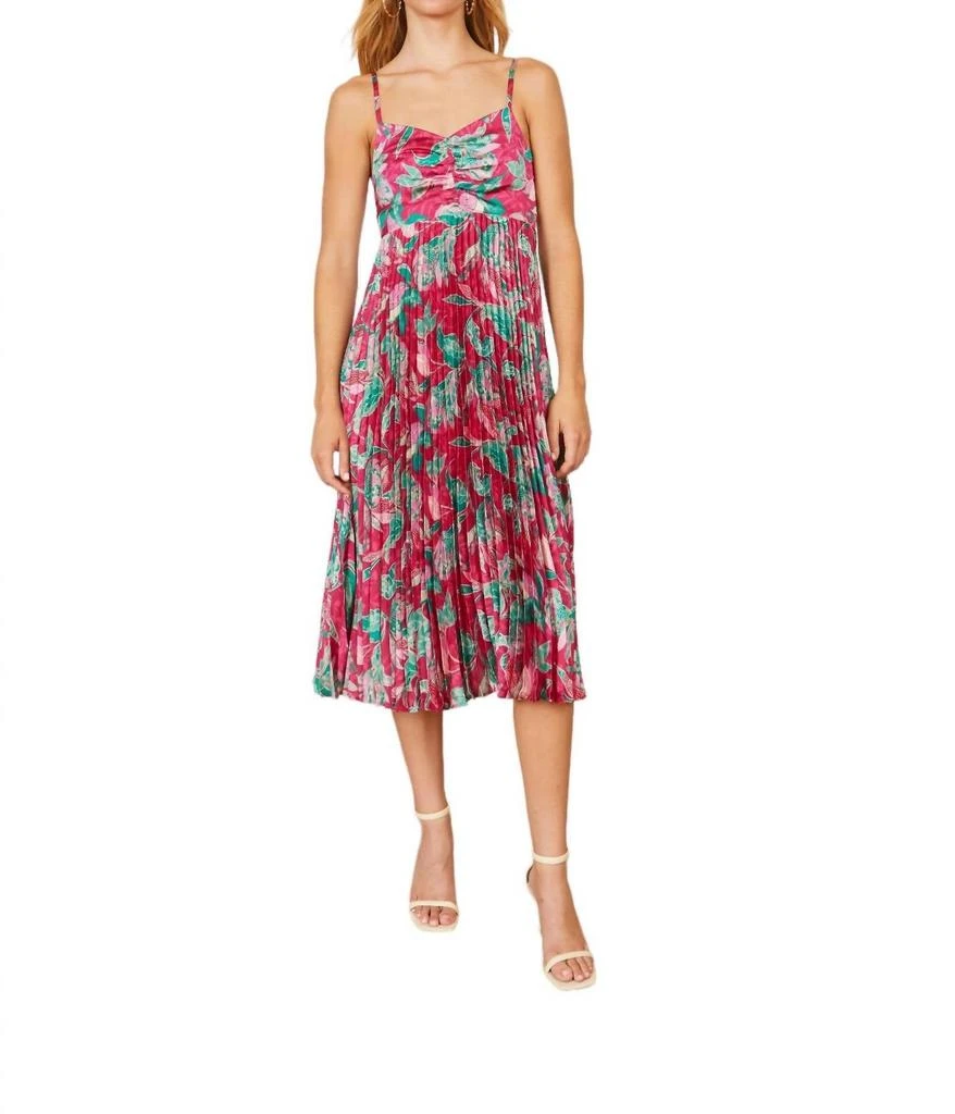 Caballero Donna Midi Dress In Raspberry Floral 1
