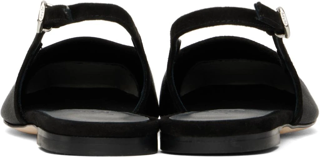 AEYDE Black Geraldine Satin Toe-Cap Ballerina Flats 2