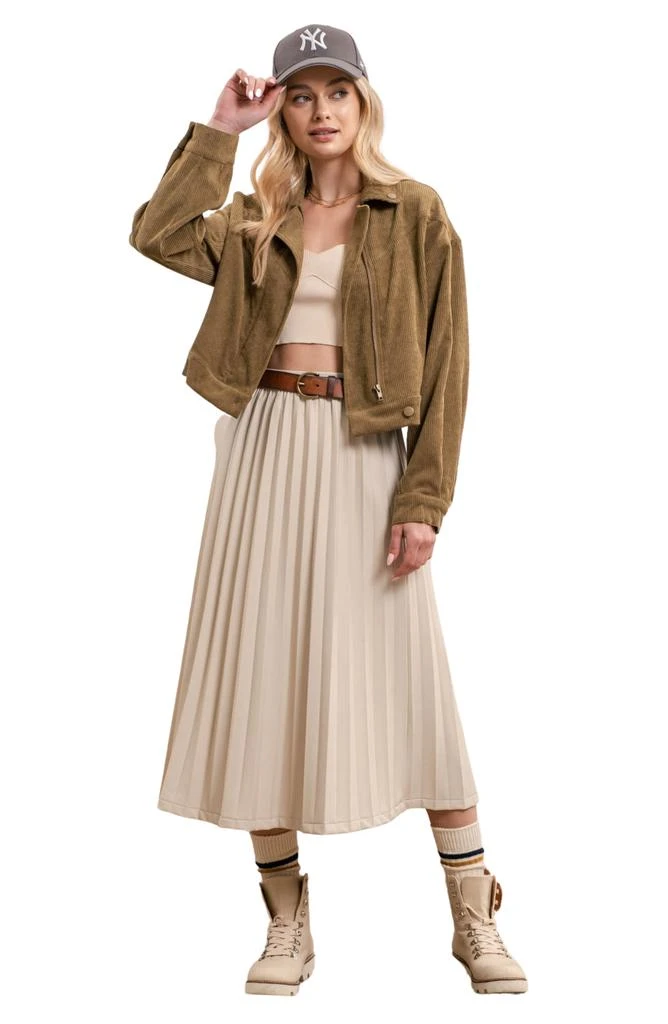 Blu Pepper Corduroy Crop Moto Jacket 5