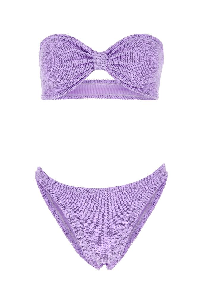 HUNZA G Lilac stretch nylon Jean bikini