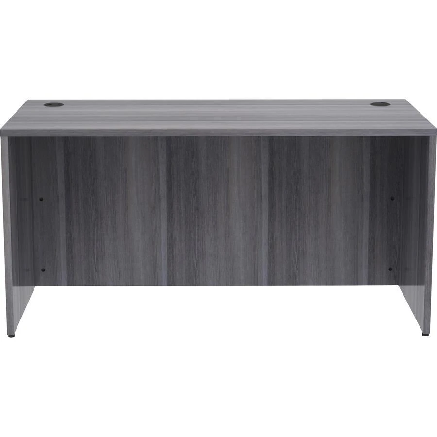 Lorell Essentials Series Rectangular Desk Shell - 60" x 30"29.5" , 1" Top - Laminate, Weathered Charcoal Table Top - Grommet 4