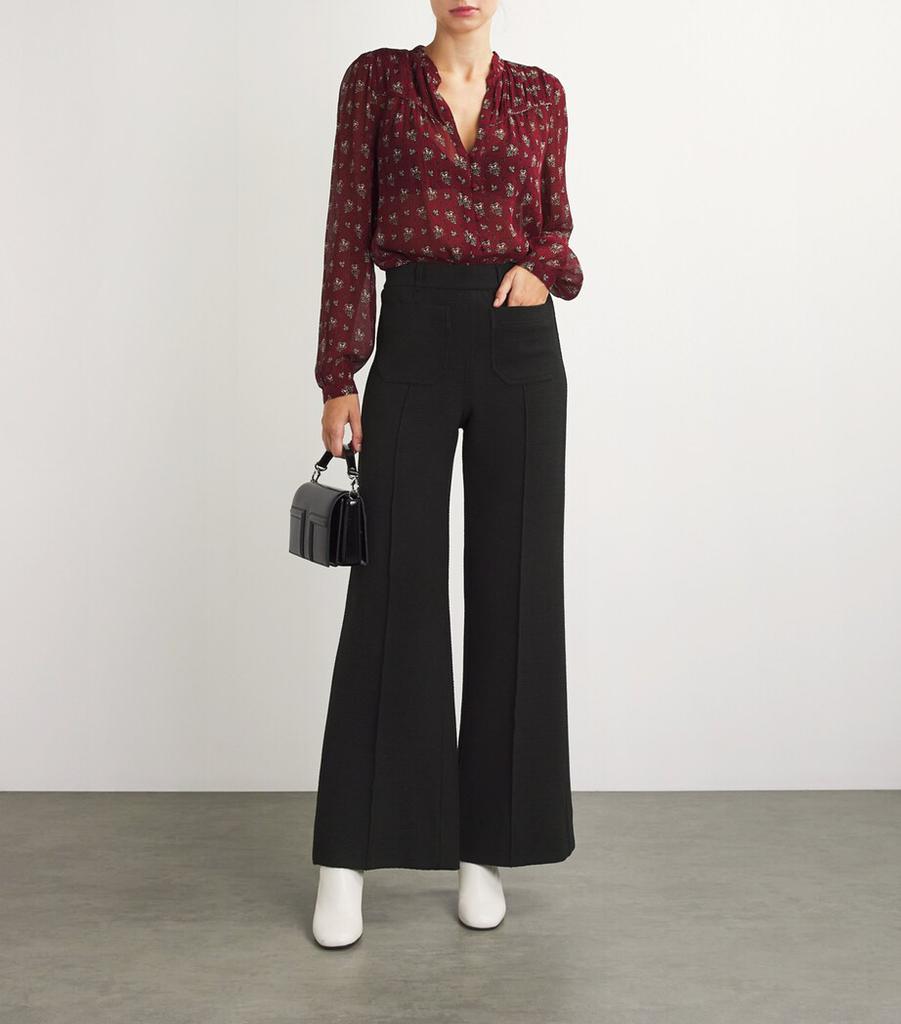 ME+EM Textured Flare Trousers