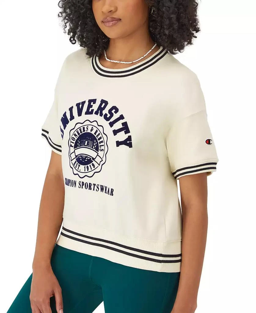 CHAMPION Women's Short-Sleeve Fleece Pullover Sweatshirt 3