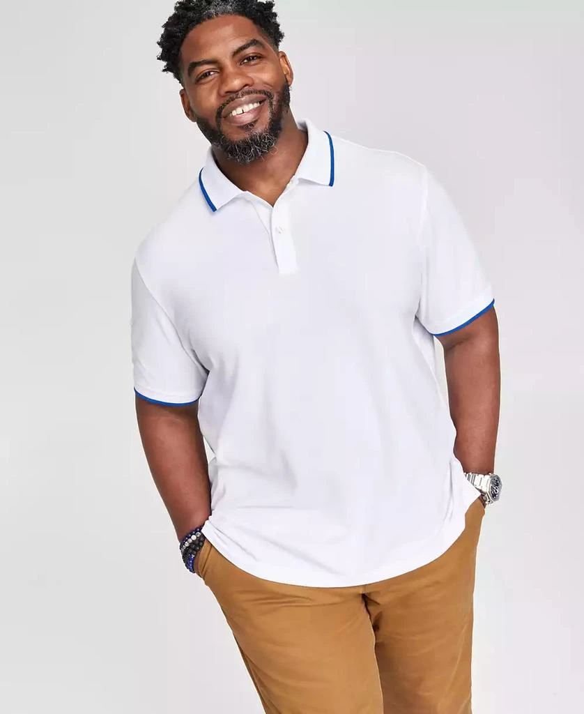 Club Room Men's Regular-Fit Tipped Performance Polo Shirt, Created for Macy's 1