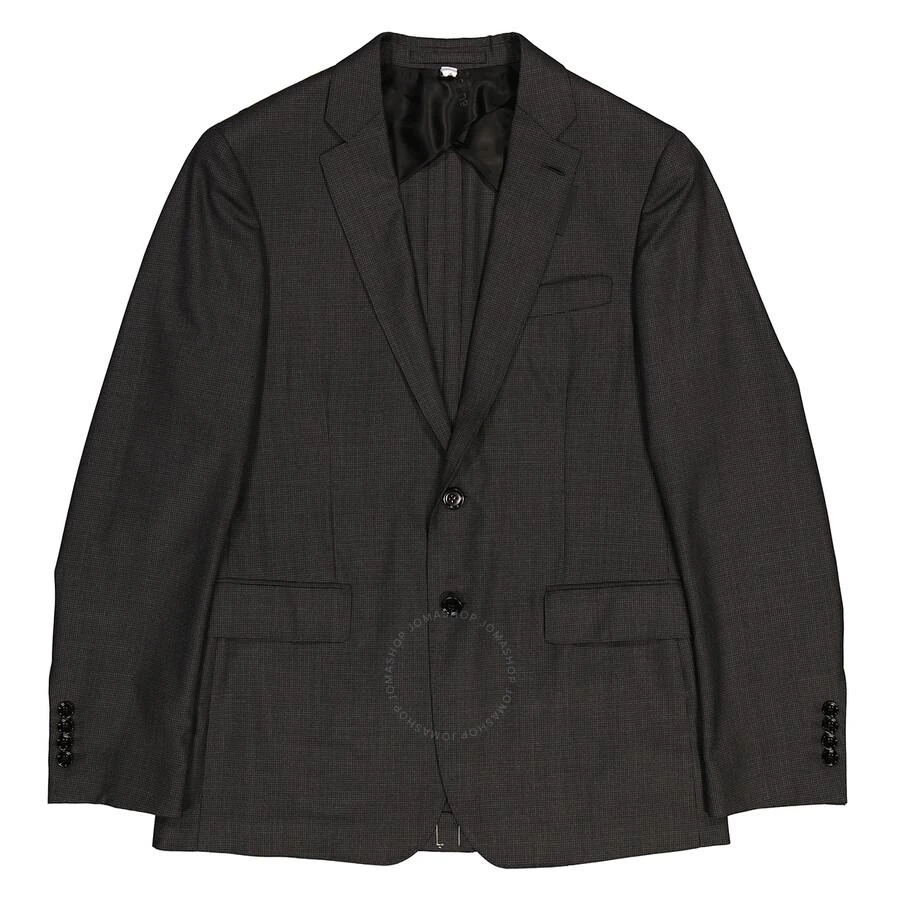 Burberry Men's Charcoal Check Slim Fit Wool Tailored Jacket 1