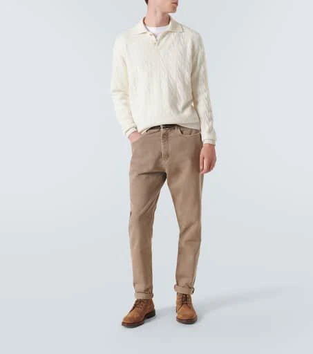 Brunello Cucinelli Cable-knit cashmere polo sweater 2