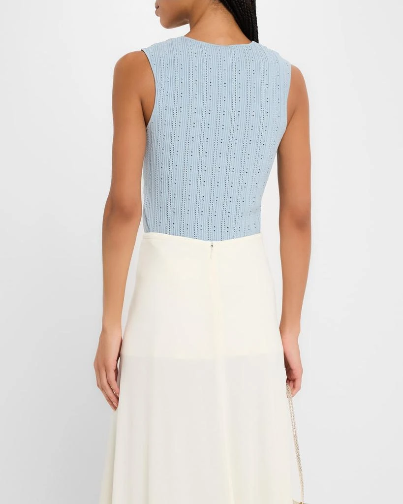 ADAM LIPPES Pointelle Compact Jacquard Tank Top 3