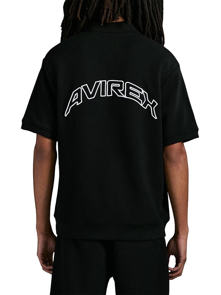Avirex Tennis Logo Cotton Waffle-Knit Polo Shirt - Polo Shirts