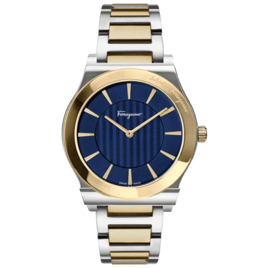 Salvatore Ferragamo 1898 Slim Blue Dial Two Tone Steel Men's Watch SFPE00419 1