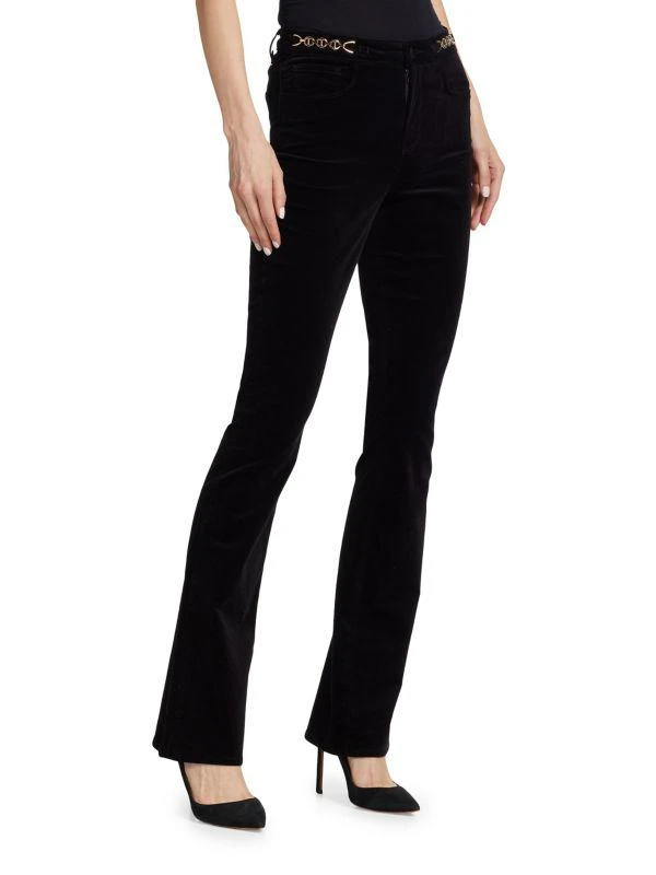L'Agence Stevie Chain-Embellished Velvet Pants 3